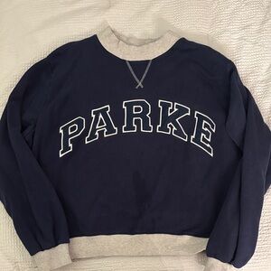 Parke Navy and Gray Women's Heritage Mock Neck Sweatshirt